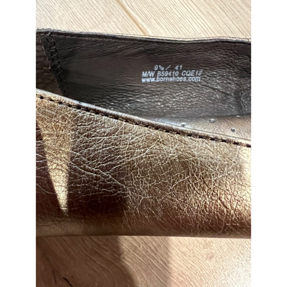 Born Julianne Metallic Bronze Leather Ballet Flats Bow Womens 9.5 EUC - Picture 4 of 8